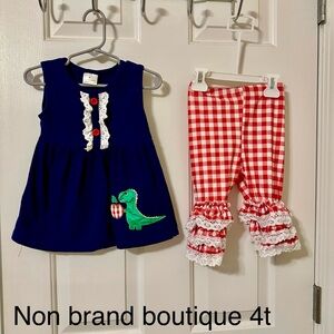 Dino with apple school Capri set 4t